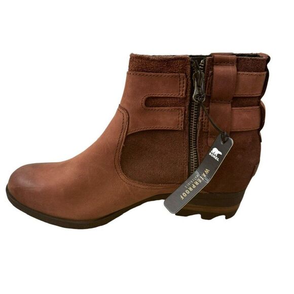 NWT Sorel Women’s Lolla Rust Red Leather Ankle Bootie in Buffalo Sz 9 - Picture 4 of 10
